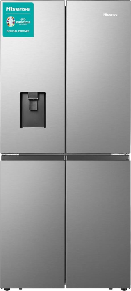 Hisense RQ560N4WCF Freestanding American Fridge Freezer Cross Door, No Frost, 454 liters, Stainless Steel - F Rated, Noise level: 41 decibels           [Energy Class F]