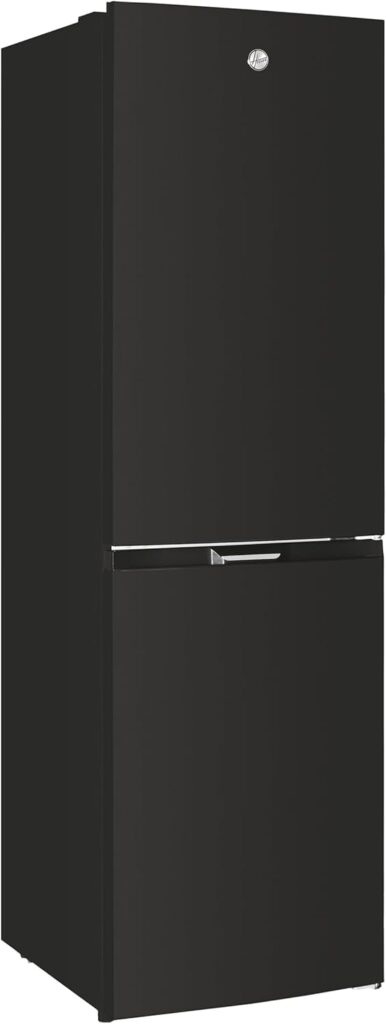 Hoover H-FRIDGE 300 Freestanding Fridge Freezer 60/40, 2 Doors, Total No Frost Technology, E Class, 247L Total Capacity, Internal Display, Integrated Handle, Black, 54x60x181 cm - HOCH1T518EBK