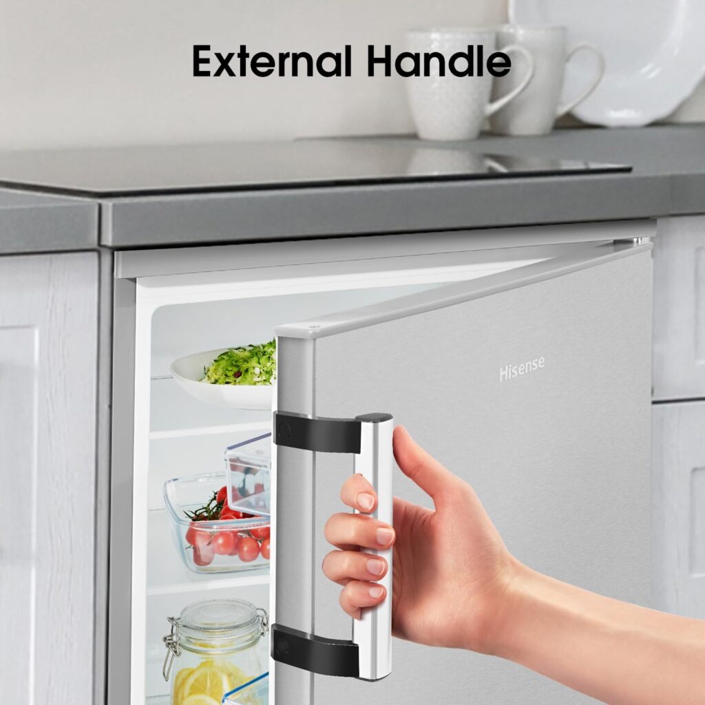 Hisense RL170D4BWE Freestanding 56cm Under Counter Fridge - 132 litre capacity - Auto Defrost - Reversible Door - White - E Rated           [Energy Class E]