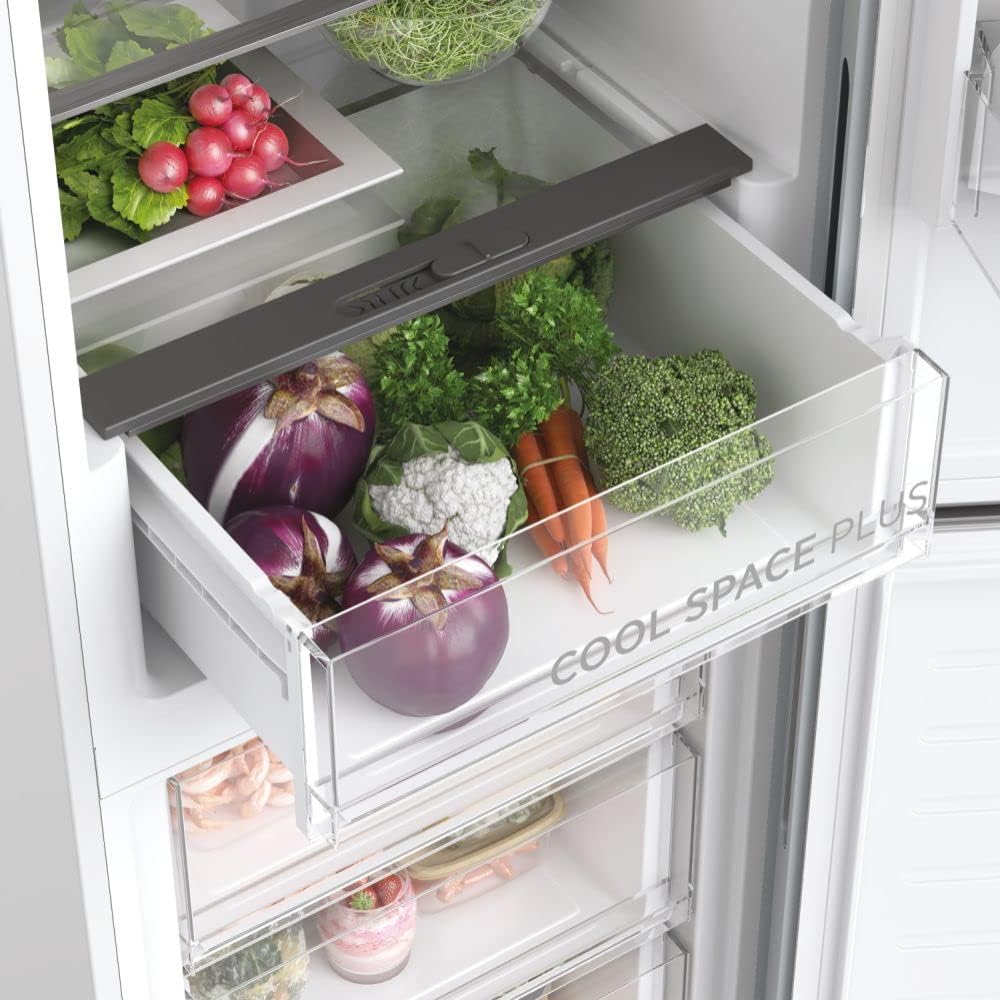 Hoover H-COMBI 300 Freestanding Fridge Freezer 60/40, 2 Doors, E Class, 355L Total Capacity, Circle Fresh Technology  Fresh 0°C Area, Integrated Handle, hOn App, Black, 60x67x185 cm - HONCQ2T618EBK           [Energy Class E]