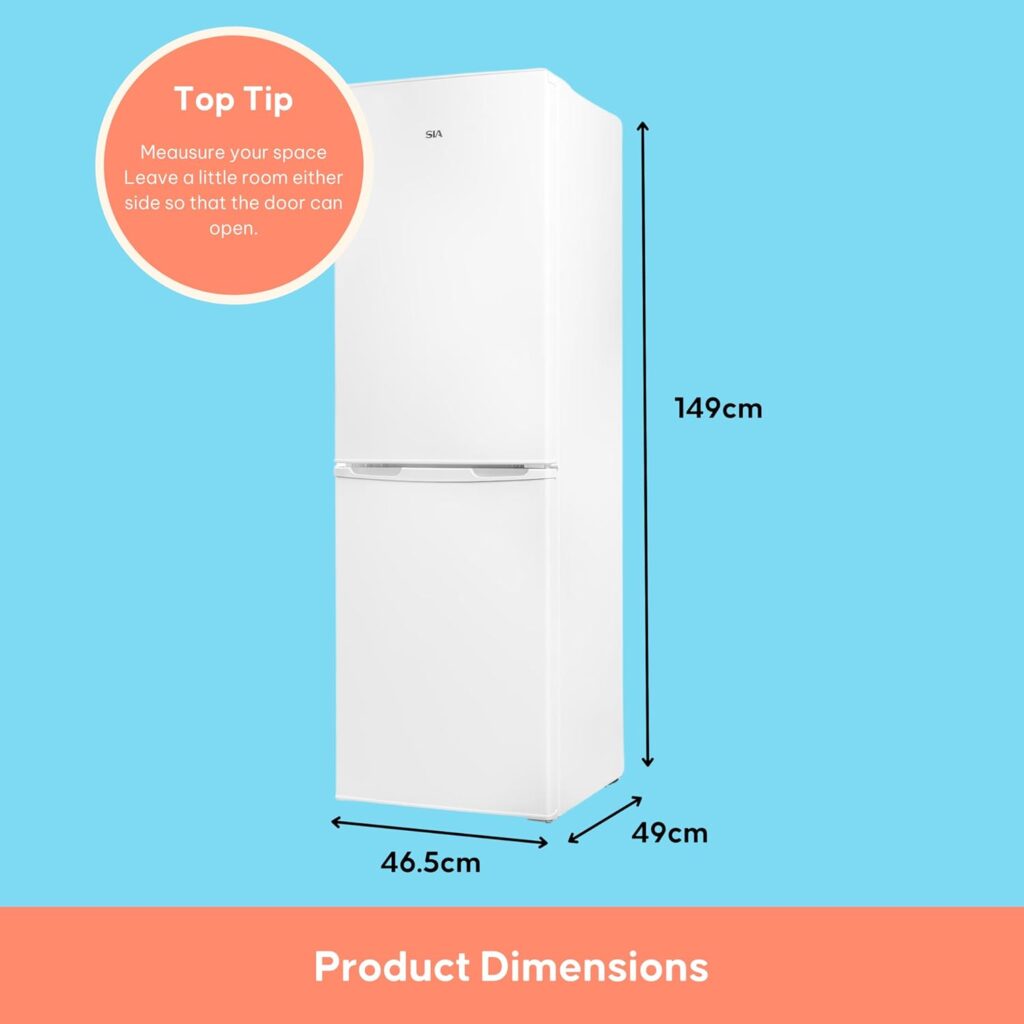 SIA SFF1490W 60/40 Split Freestanding 153L Combi Fridge Freezer with 4* Freezer Compartment in White, Includes 2 Years Parts  Labour Warranty           [Energy Class F]