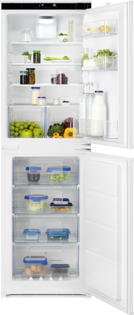 Zanussi 60 Series Fridge Freezer, Model ZNTN18ES5, TwinTech Technology, No Frost, 154/88 Litres Cooling  Freezer Capacity, 1772cm, FastFreeze, Multiflow, Stable Temperatures, White [Energy Class E]           [Energy Class E]