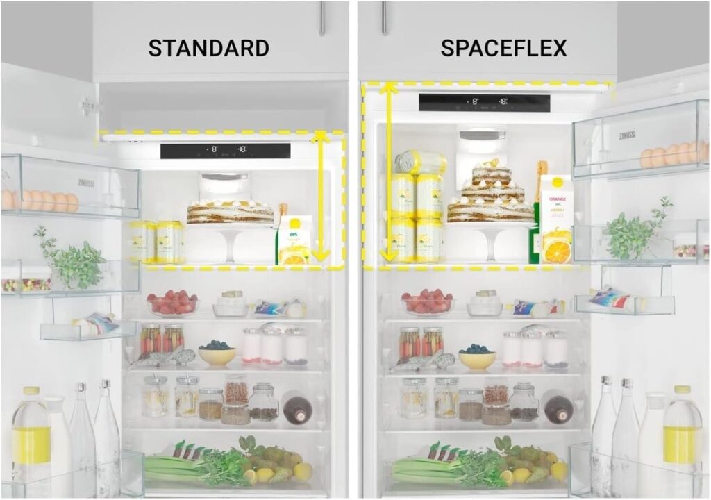 Zanussi Series 80 Fridge Freezer Built-In ZNTN19ES1, Frost Free, 216/62 Litres Capacity, Reversible Door Hinge, 1 Full Width Covered Dairy Compartment, White           [Energy Class E]