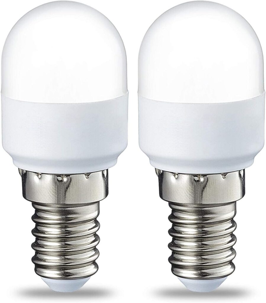 Amazon Basics E14 LED lamp T25, Refrigerator lamp, 1.7 W (Replaces 15 W), Warm White, Non Dimmable - Pack of 2           [Energy Class F]
