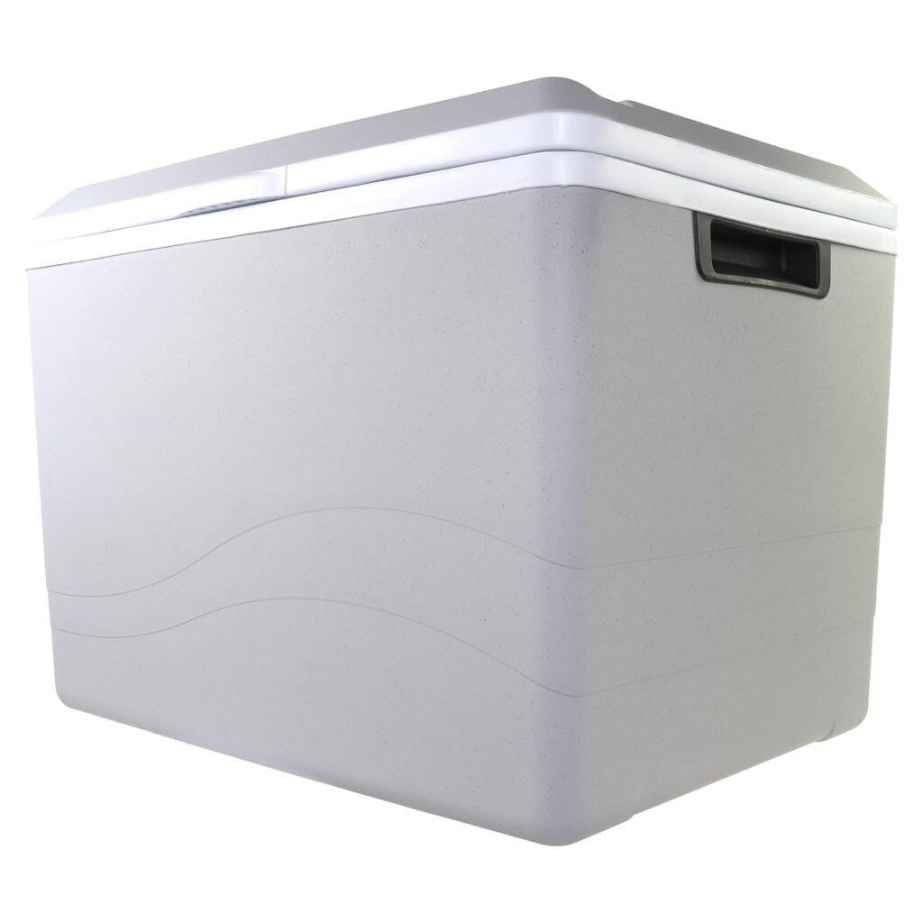 Koolatron Iceless 12V Electric Cool Box, 34L Portable Cooler/Warmer Car Refrigerator Fridge, DC Power Cord, Grey/White, Travel, Camping, Trucking, Made in North America