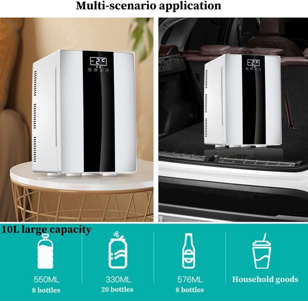 Refrigerator, Portable Thermoelectric Cooler  Warmer with LCD Temperature Display for Cosmetics, Office  Car