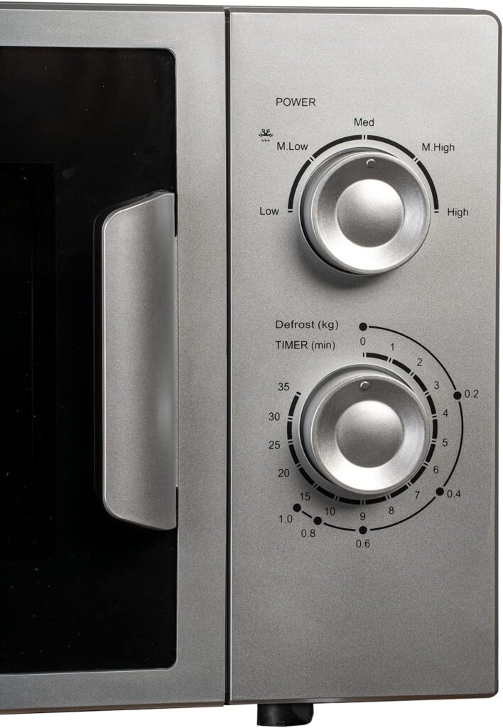 SIA LFS01BL-AMZ1 48cm Black Freestanding 91L Under Counter Larder Fridge  Microwave In White, Freestanding, Analogue Dials, 700W FAM21WH
