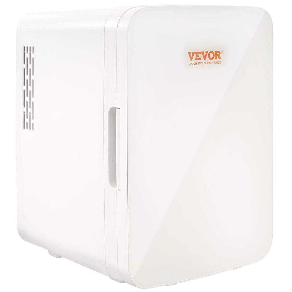 VEVOR Mini Fridge 10L 12 Cans 330ml Mini Fridge Portable 12V DC/220V AC Small Fridge Cosmetic Mode Hot/Cold Temperature 0.2-50°C for Food Beverage Medicine Cosmetics