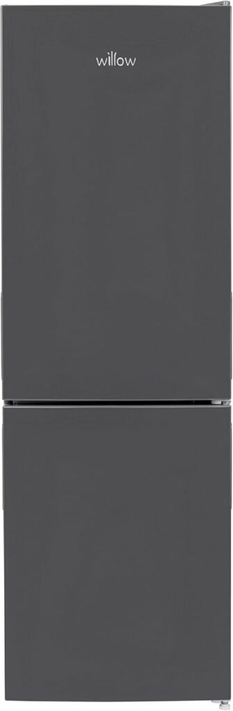 Willow WFF157G 157L Freestanding 70/30 Fridge Freezer with Adjustable Thermostat, Mark-Proof Finish, Low Frost Small Refrigerator – Grey           [Energy Class E]