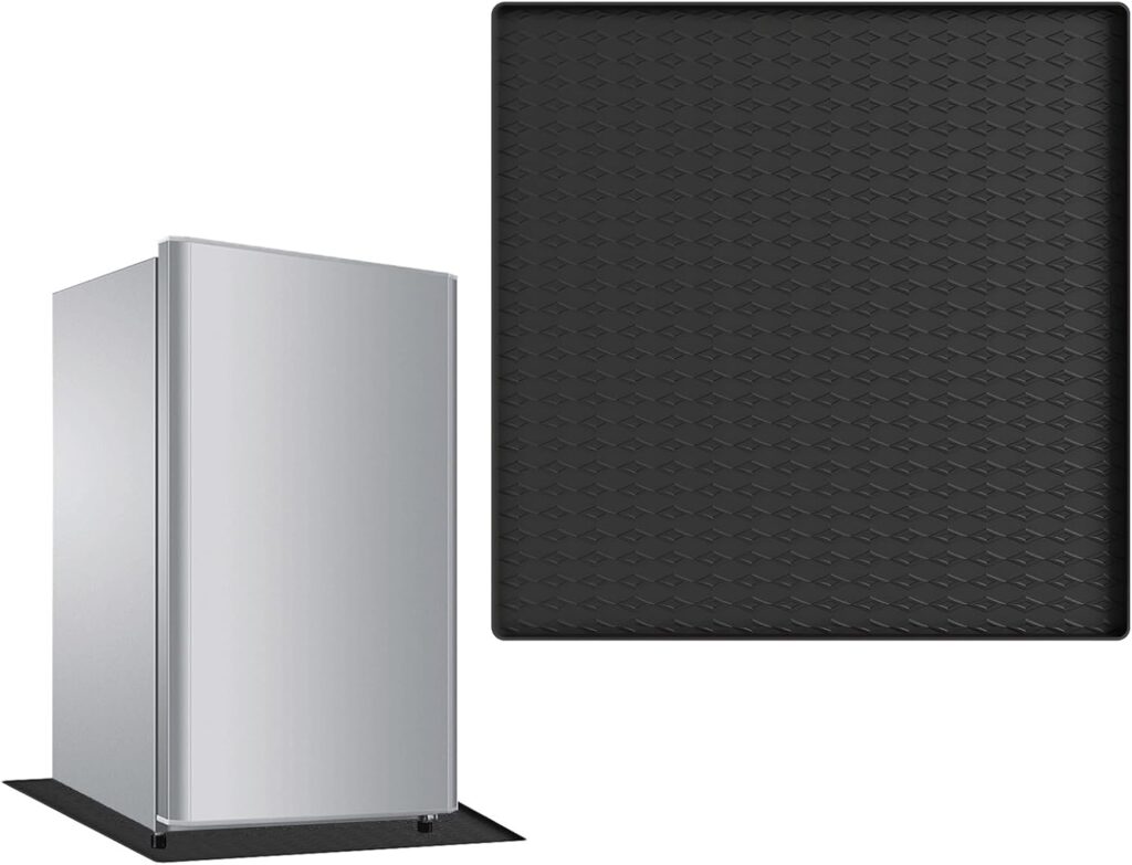 Bafeil Washing Machine Drip Tray - 60×60CM Multifunction Silicone Floor Mat Refrigerator Mats Carpet Protector Mat, Soft Under Refrigerator Floor Protector for Dryer Mini Fridge Wine Cabin           [Energy Class A]