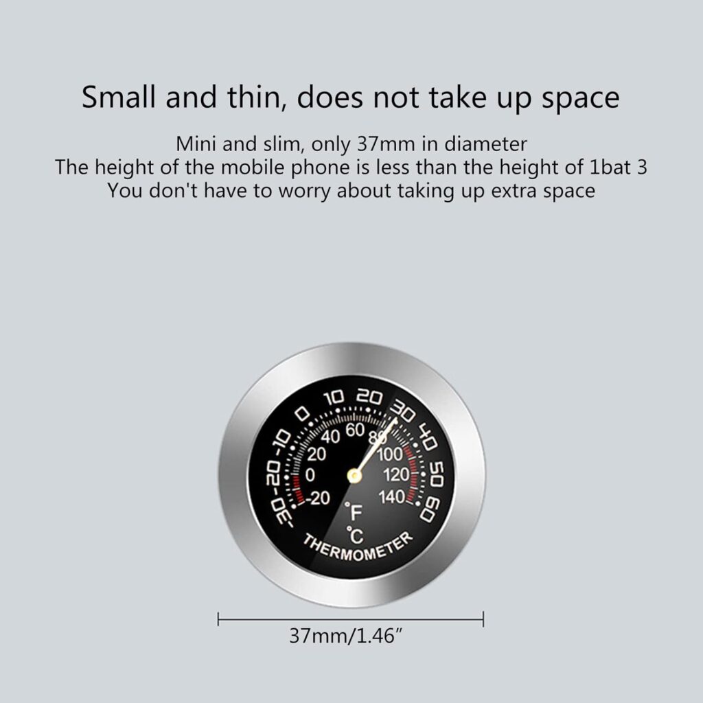 FUXIU Car Temperature/Humidity Detector Meter Tester-Gauge l Type Mechanical Metal Analog Thermometer/Hygrometer