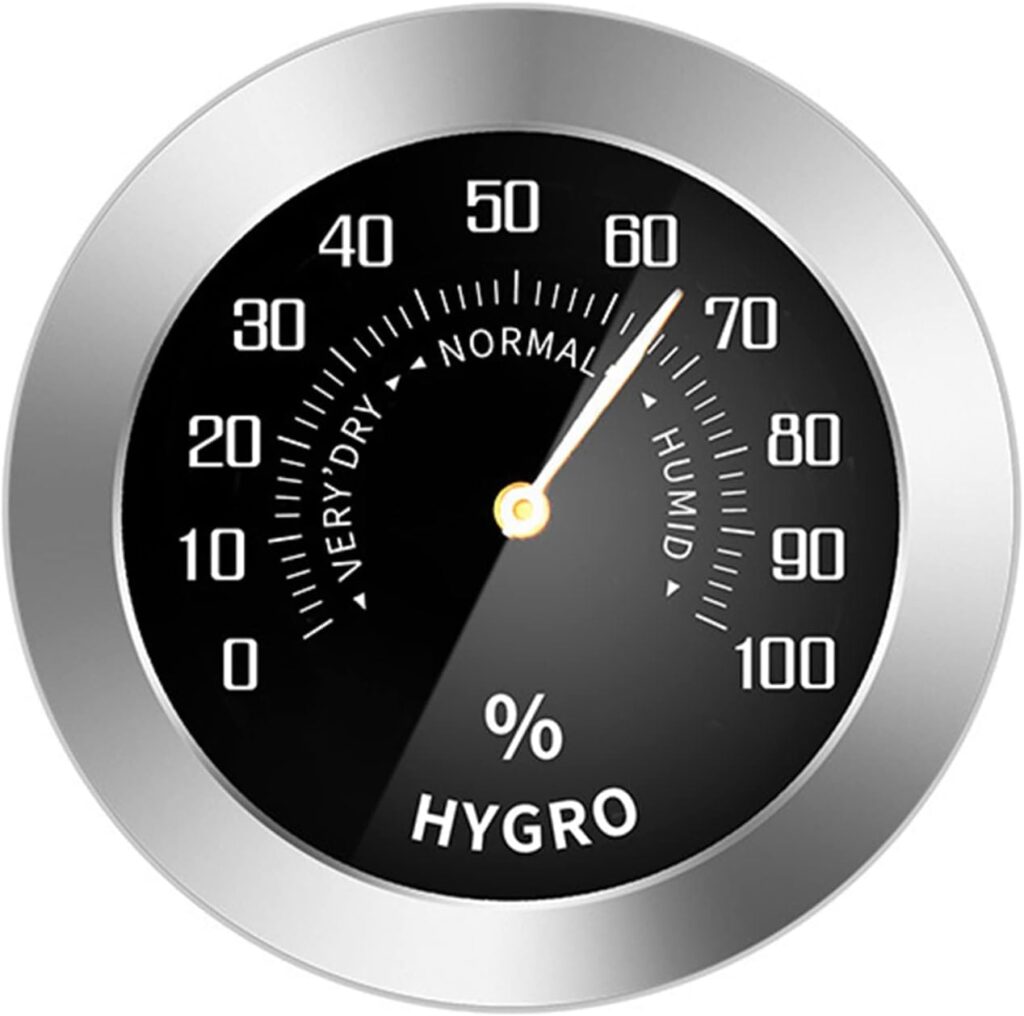 FUXIU Car Temperature/Humidity Detector Meter Tester-Gauge l Type Mechanical Metal Analog Thermometer/Hygrometer