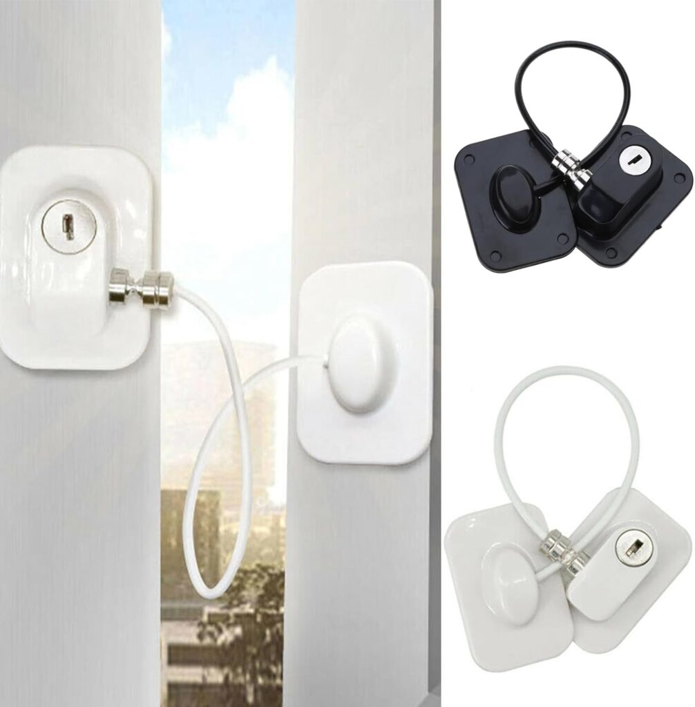 FUXIU Drilling Refrigerator Door Children Baby Safety Self Adhesive indow Lock For Refrigerator Lock Fit for Cabinet Lock