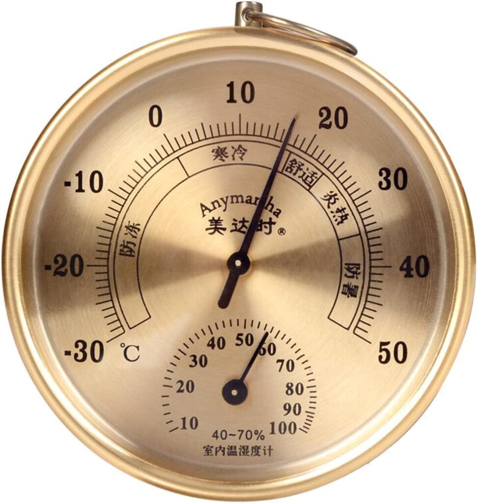 FUXIU Indoor Outdoor Thermometer Large Numbers Wall Thermometer Hygrometer Waterproof Wireless Hanging Hygrometer Garden Decor