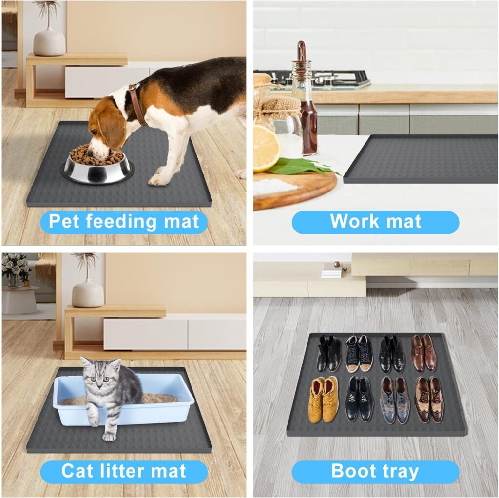 Mini Fridge Silicone Mat 60x60cm Under Refrigerator Floor Protector Mat with 0.8 Inch Raised Edges Washing Machine Drip Tray Freezer Mat Pads Carpet Drip Pan for Dryer Wine Cabinet Coffee Machine