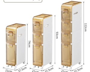 Slim Rolling Storage Cart 4 Tier Kitchen Bathroom Cabinet with Drawers Review