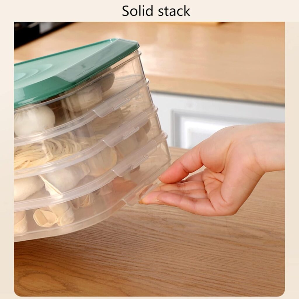 Swetopq Dumplin Storage Box Large Capacity Multi Layer Stackable Food