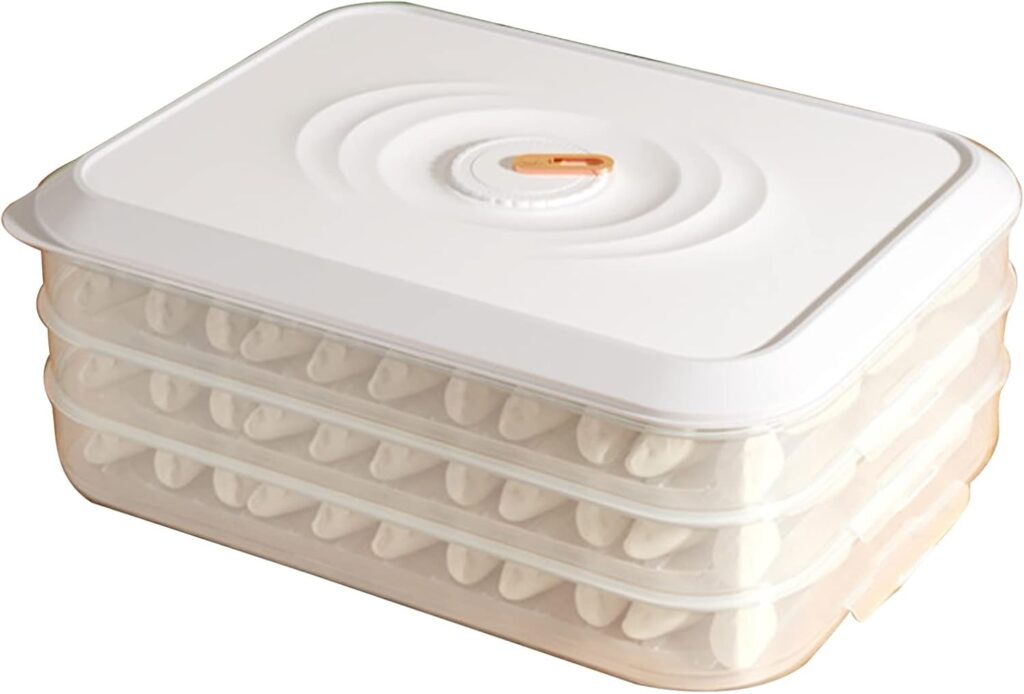 Swetopq Dumplin Storage Box Large Capacity Multi Layer Stackable Food
