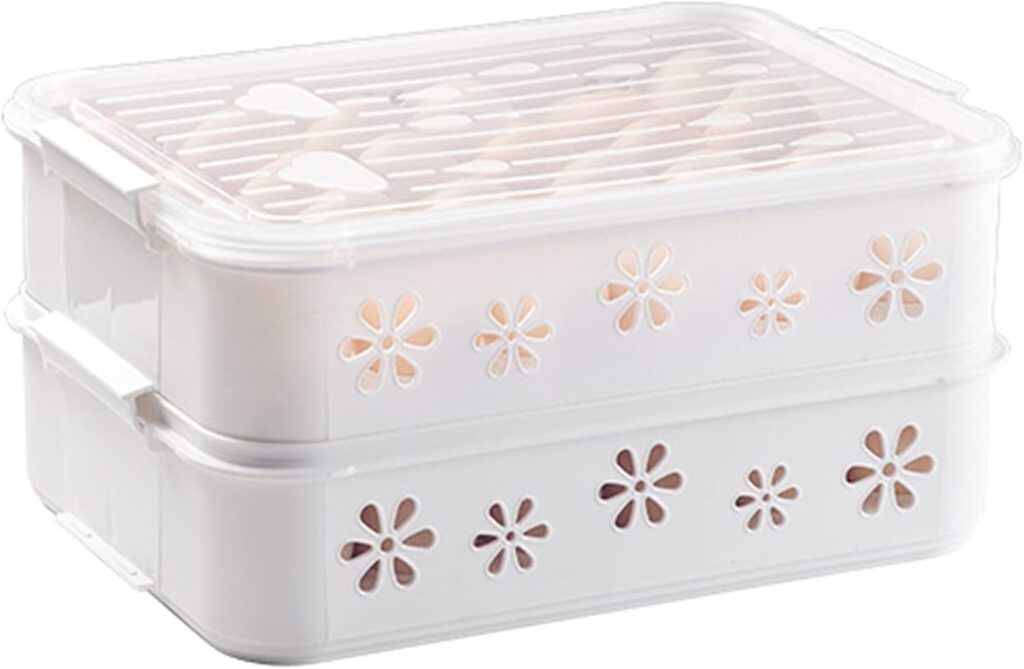 Swetopq Holder for Refrigerator 24/48 asket Double Layer Storage Racks Stackable Storage Tray