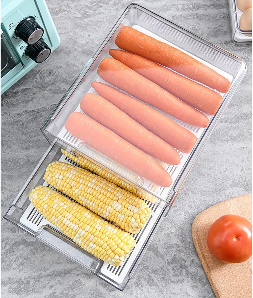 Swetopq Refrigerator Drawer Storage Box Fruit Storage Box Refrigerator Shelf Storage Box Container