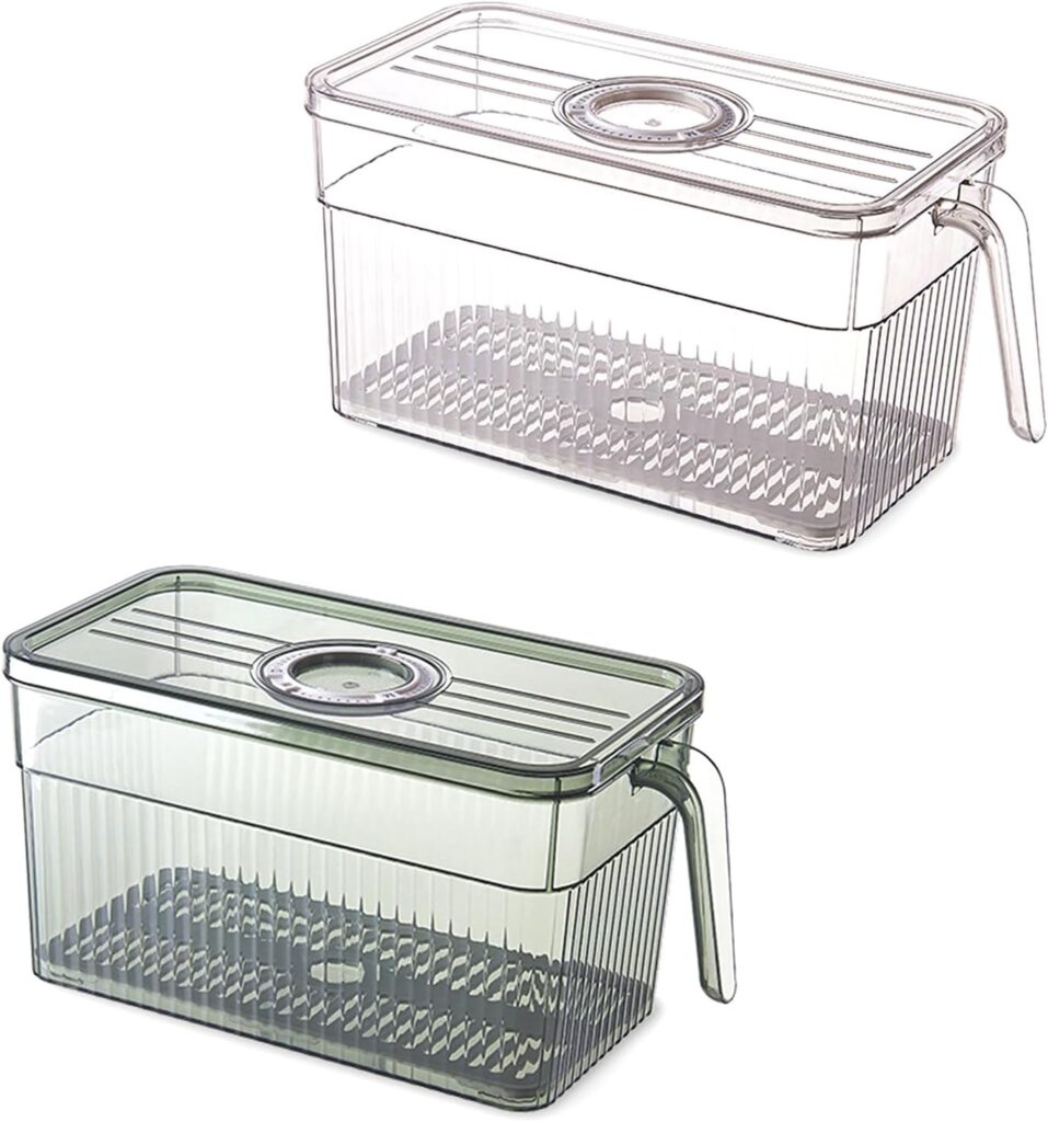 Swetopq Refrigerator Storage Box with Handle Kitchen Fridge Food Container