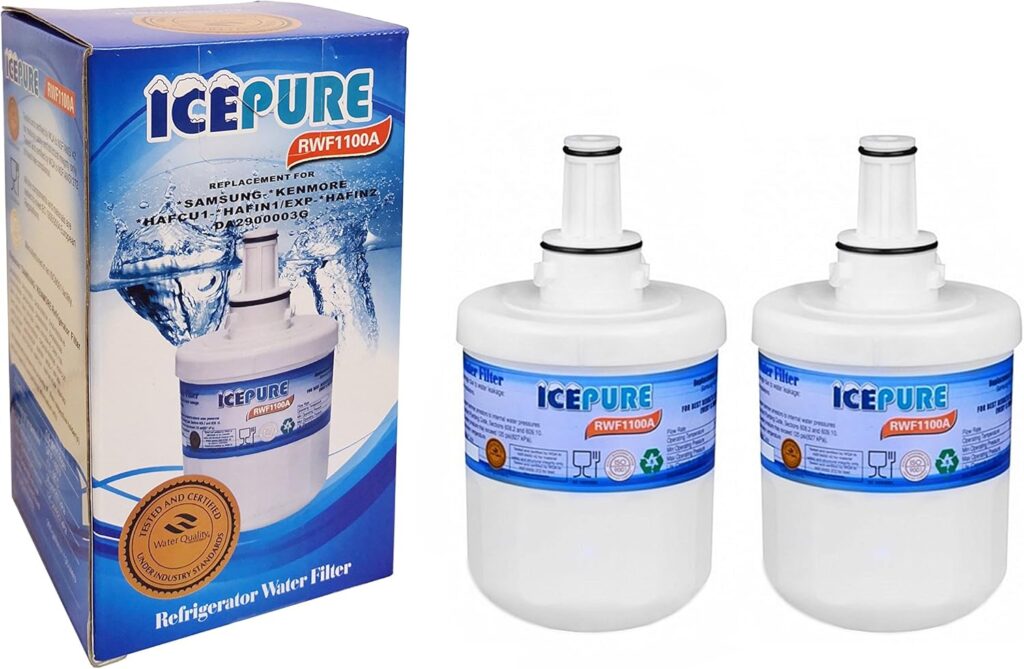 2 x RWF1100A Replacement Compatible Fridge Ice Water Filter Cartridge for Samsung Aqua Pure Plus RSG5DURS RSG5DURS1 Refrigerators - American Style - Side by Side - Fridge Freezers
