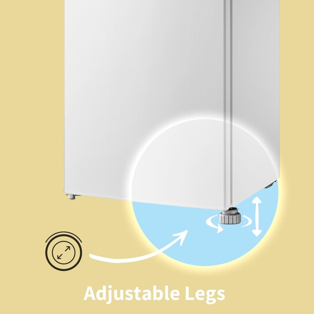 COMFEE RCD93WH2(E) Under Counter Fridge, 93L Small Fridge with Cooler Box, Interior Light, Removable Glass Shelf, Reversible Door Hinge, Adjustable Legs, Standard Refrigerator White           [Energy Class E]