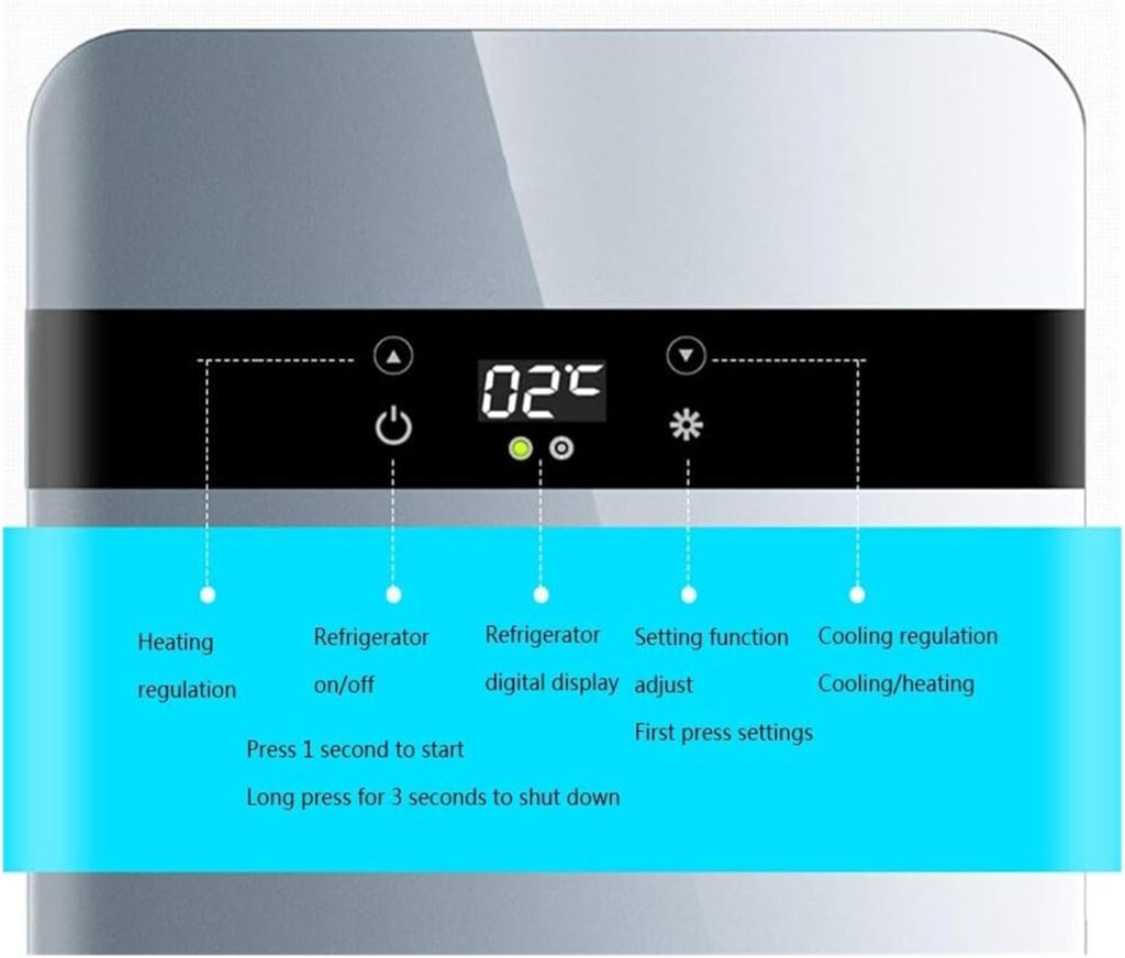 hxoity Mini Fridges Freestanding Under Counter Larder Refrigerator Small Fridge With Cooling And Heat Function Portable Cosmetic Refrigerator For Home Room Car AC+DC Power(Digital Display,20L)