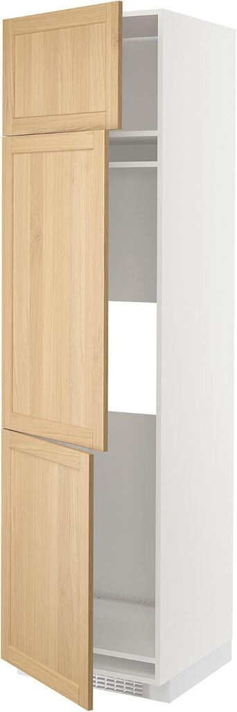ProTuning METOD High cab f fridge/freezer w 3 doors, white/Forsbacka oak, 60x60x220 cm