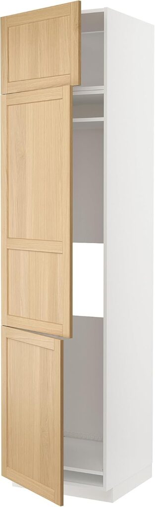 ProTuning METOD High cab f fridge/freezer w 3 doors, white/Forsbacka oak, 60x60x240 cm