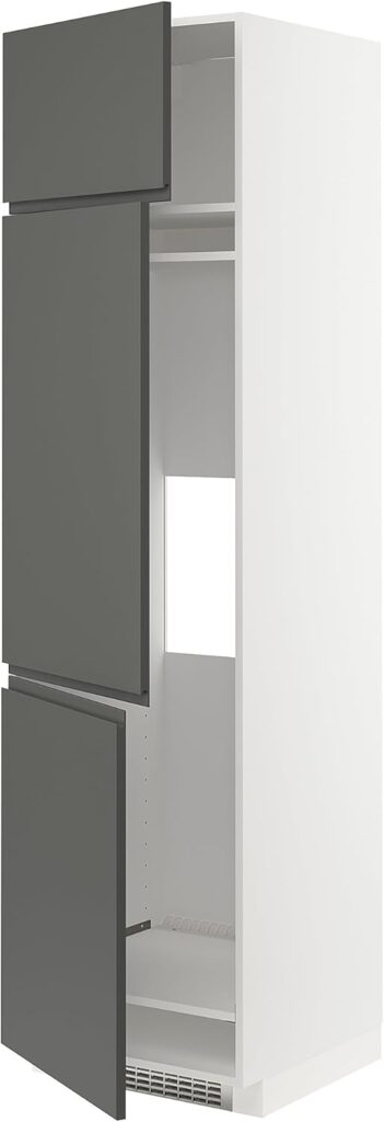 ProTuning METOD High cab f fridge/freezer w 3 doors, white/Voxtorp dark grey, 60x60x220 cm