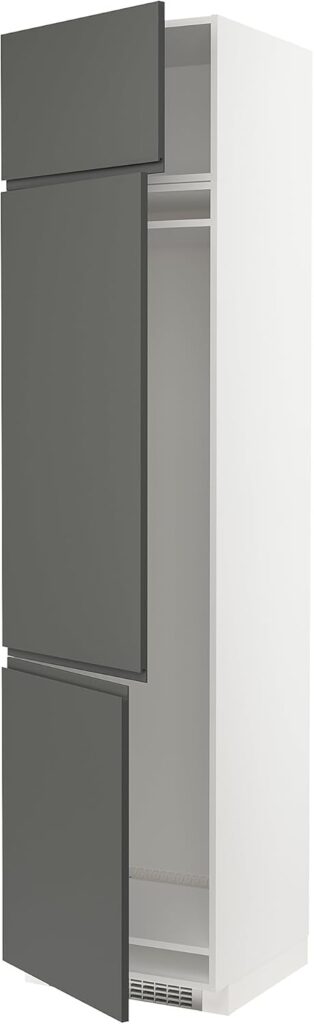 ProTuning METOD High cab f fridge/freezer w 3 doors, white/Voxtorp dark grey, 60x60x240 cm