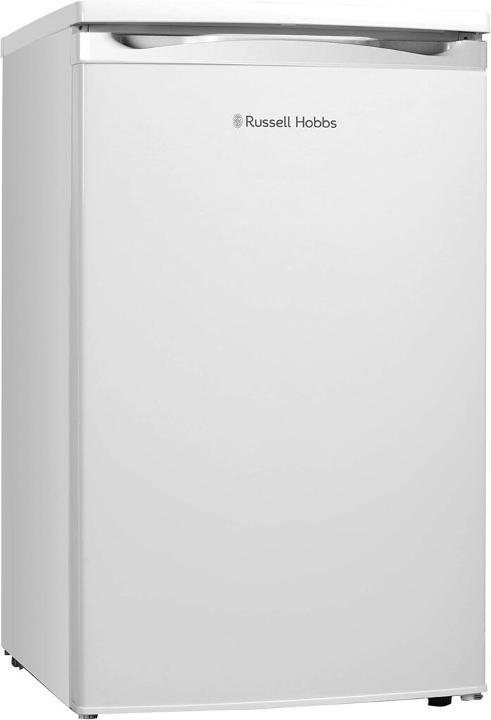 Russell Hobbs RHUCLF2W Freestanding Undercounter Larder Fridge, 111 liters, White, Noise level: decibels 41           [Energy Class F]