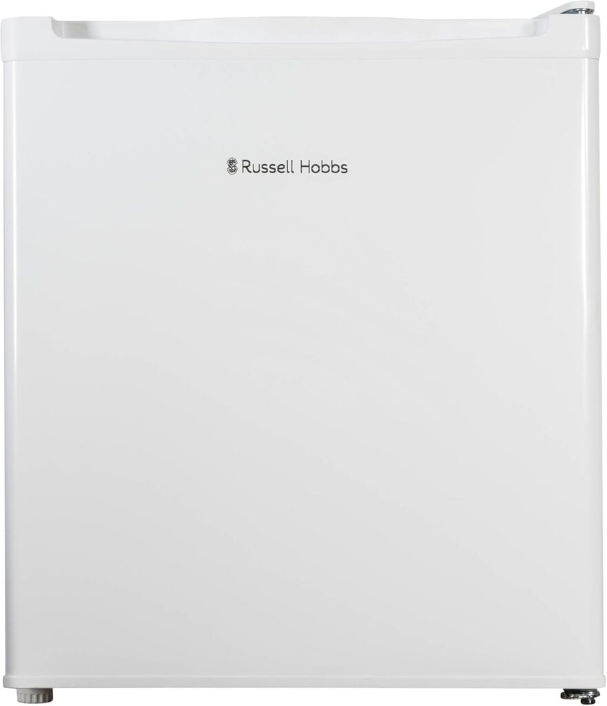 Russell Hobbs Table Top Larder Mini Fridge 40L Capacity, Quiet Running 39DB, Reversible Door, 0 to 8 Degrees Manual Temperature Control, White RHTTLF2E1W           [Energy Class E]