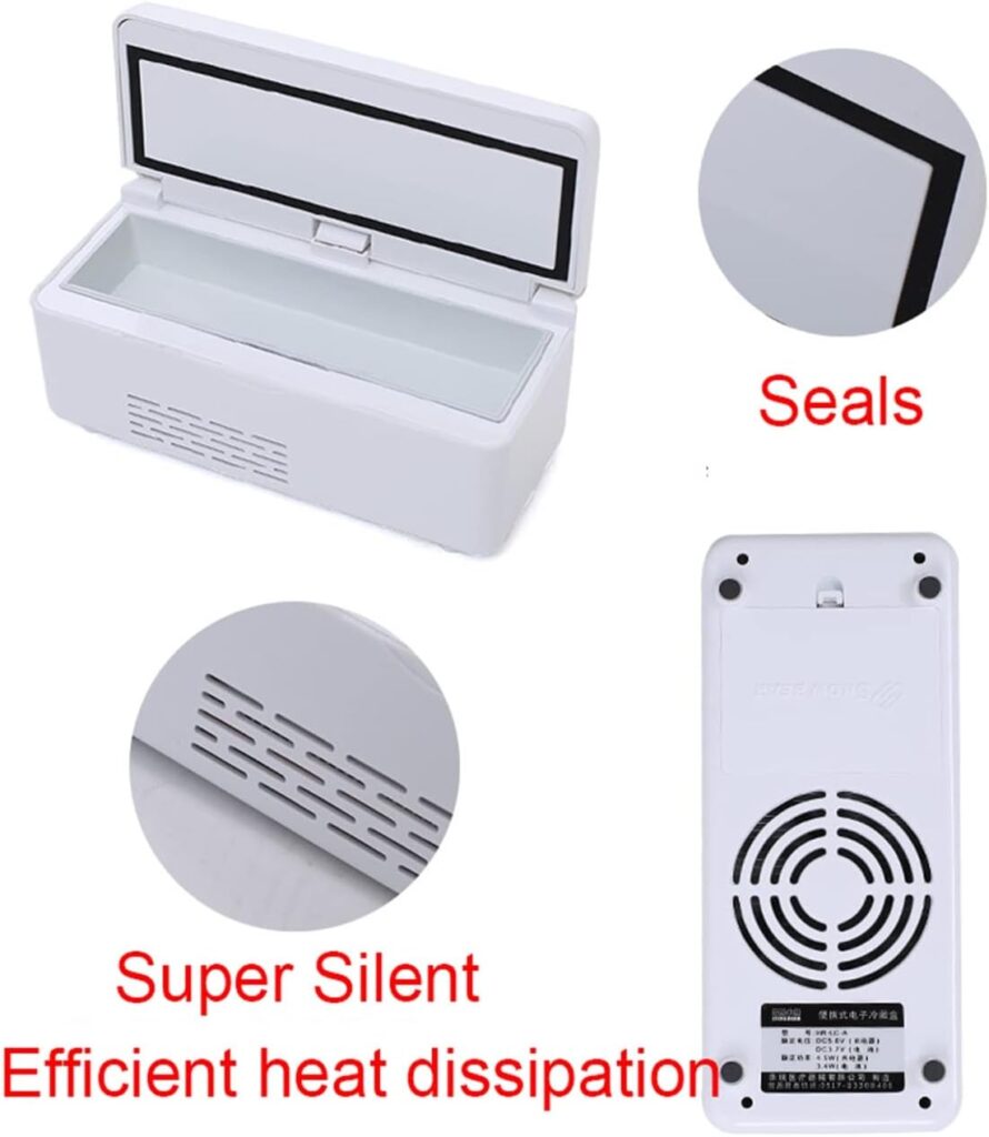 TOYOCC Small Medicine Fridge And Insulin Cooler For Home Car Portable 2-8℃ Medical Fridge Cooling Box Mini Diabetic Supplies Cooler Case With Battery