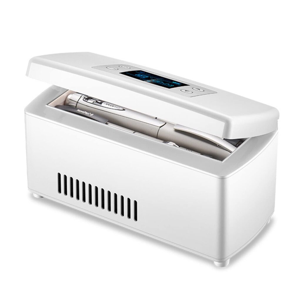 USB Medicine Refrigerator And Insulin Cooler Travel Case For Home Car 2-8℃ Thermostat Drug Reefer Diabetic Medication Organizer LCD Display Mini Fridge