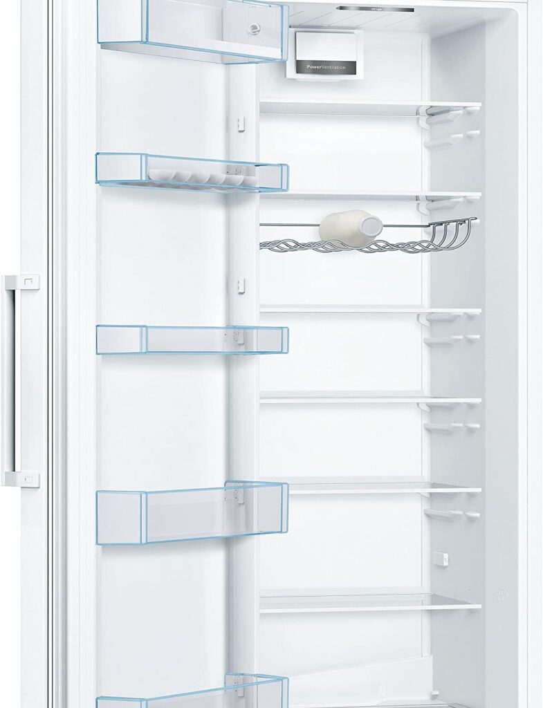 Bosch Home  Kitchen Appliances Bosch Serie 4 KSV36VWEPG Freestanding Fridge with SuperCooling function, LED Lights, EasyAccess Shelf, FreshSense sensors, 186x60cm, White           [Energy Class E]