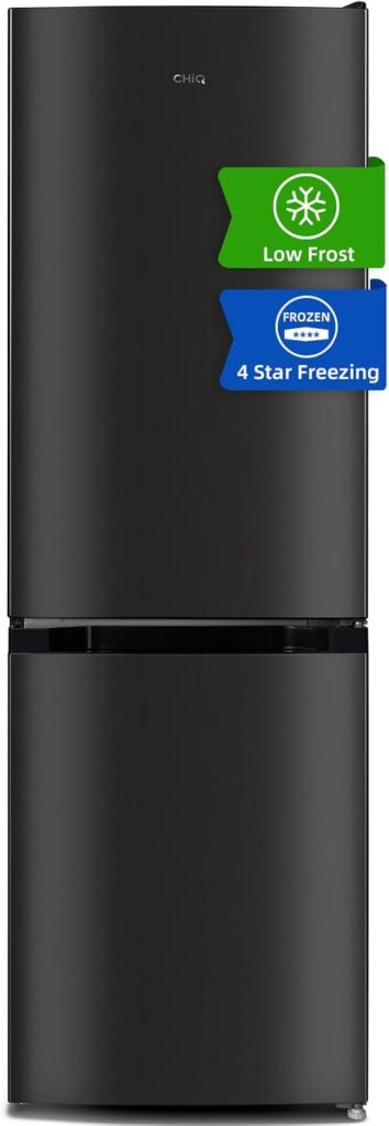 CHiQ FBM157L4EU, Fridge Freezer, Net Capacity 157L, 70/30, Width 48CM, Height 144CM, Black,Low Frost, Enegy Rated E, 39 dB, 12-Year Compressor Service           [Energy Class E]