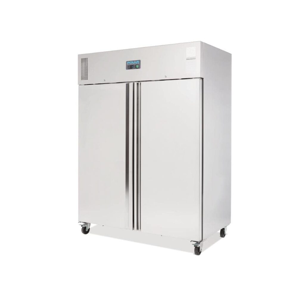 Polar Refrigeration U-Series 505W Upright Double Door Fridge 1300 Litre, Stainless Steel, -2°C to 5°C, 2010(H)x1485(W)x835(D)mm, 6 Shelves, Energy Rating D | U634