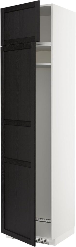 ProTuning METOD Hi cab f fridge or freezer w 2 drs, white/Lerhyttan black stained, 60x60x240 cm