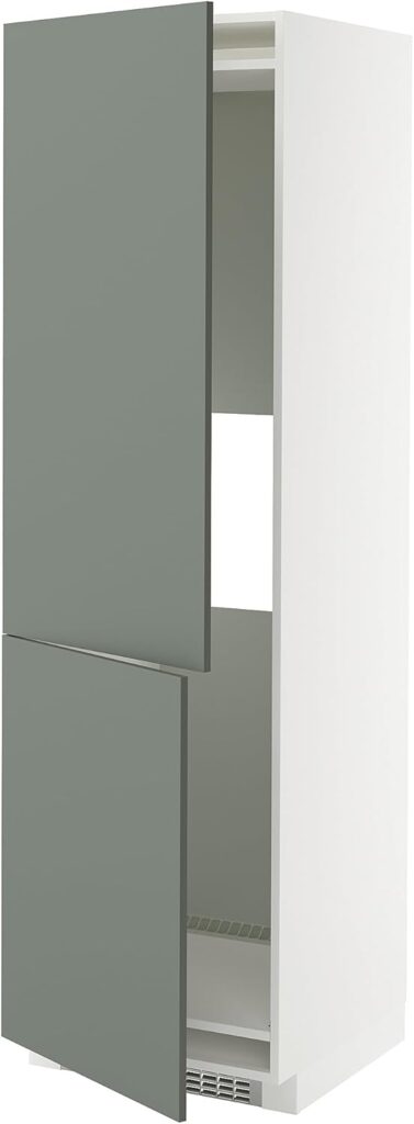 ProTuning METOD Hi cab f fridge or freezer w 2 drs, white/Nickebo matt grey-green, 60x60x200 cm