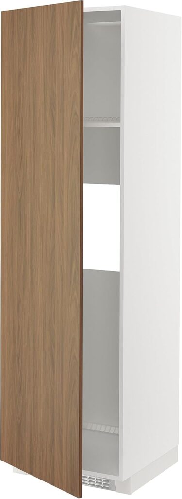 ProTuning METOD High cab f fridge or freezer w door, white/Tistorp brown walnut effect, 60x60x200 cm