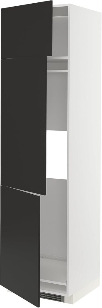 ProTuning METOD High cab f fridge/freezer w 3 doors, white/Nickebo matt anthracite, 60x60x220 cm ProTuning METOD High cab f fridge/freezer w 3 doors, white/Nickebo matt anthracite, 60x60x220 cm