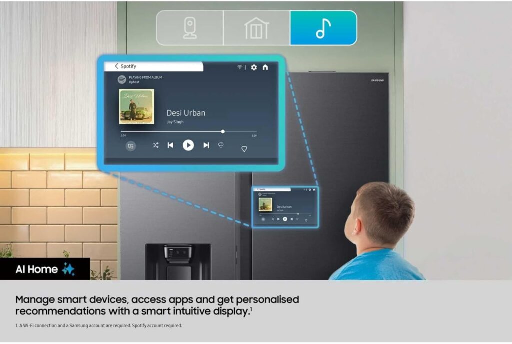 Samsung RS90F64EEFEU 621L Bespoke AI Series 9 Smart Side-by-Side Fridge Freezer - Black           [Energy Class E]