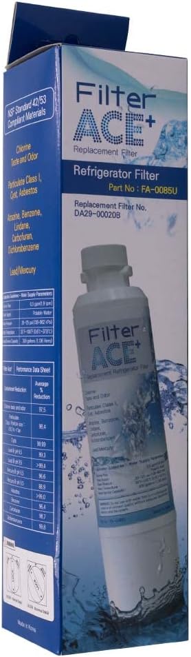 ACE+ FA-0085U | Water Filter Compatible with Samsung DA29-00020B, HAF-CIN/EXP, HAF-CIN, DA97-08006A-B, DA97-08006A-E Fridge Filter Cartridge for Side by Side Refrigerator