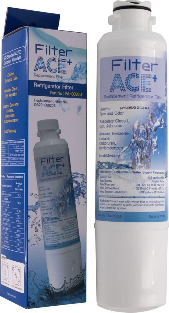 ACE+ FA-0085U | Water Filter Compatible with Samsung DA29-00020B, HAF-CIN/EXP, HAF-CIN, DA97-08006A-B, DA97-08006A-E Fridge Filter Cartridge for Side by Side Refrigerator