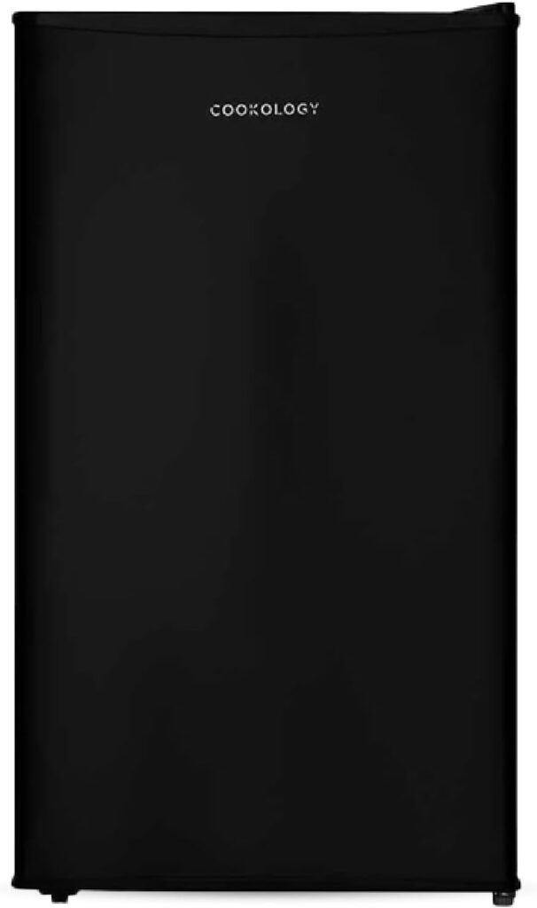 Cookology UCIB80 Under Counter Freestanding Fridge in Black - 80 Litre Capacity - Adjustable Temperature Control  Legs - Reversible Door and Ice Box           [Energy Class F]