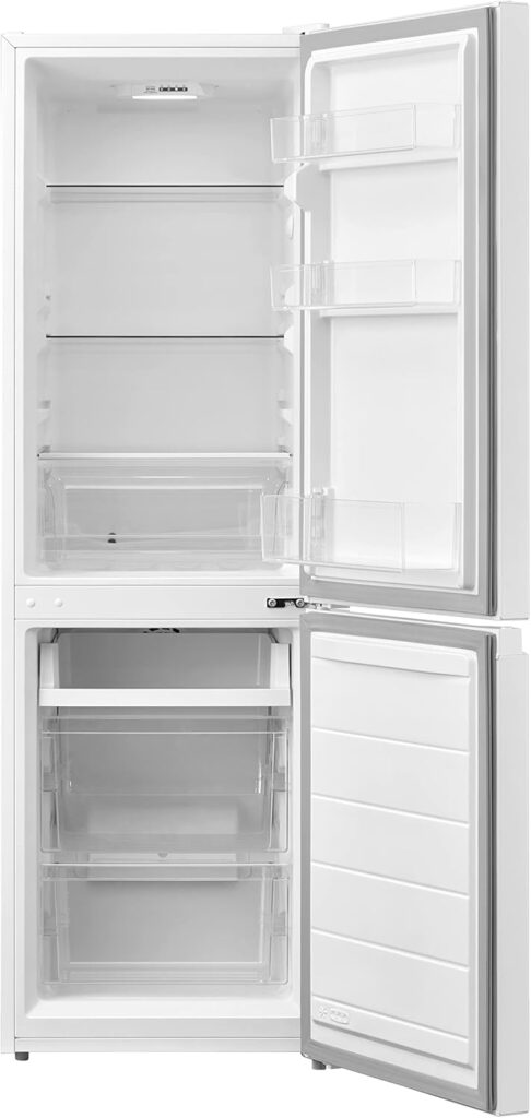 Haden HFF150W Fridge Freezer - 173L capacity - 70/30 Split - Super Freeze Mode - Frost Free Fridge Freezer - Beer Zone - 47cm Wide - Reversible Doors - Crisper Draw           [Energy Class F]