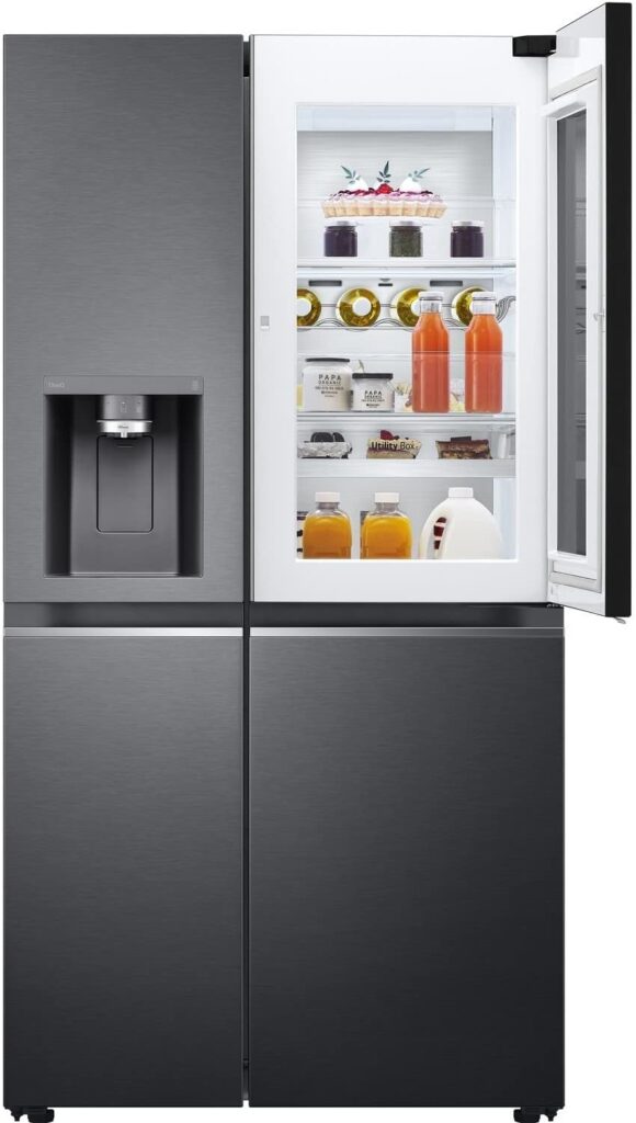 LG 635 Litre Side-By-Side American Fridge Freezer - Matte Black