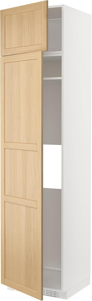 ProTuning METOD Hi cab f fridge or freezer w 2 drs, white/Forsbacka oak, 60x60x240 cm